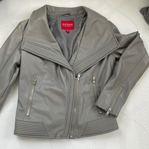 Guess Grey Learherette Moto Jacket
